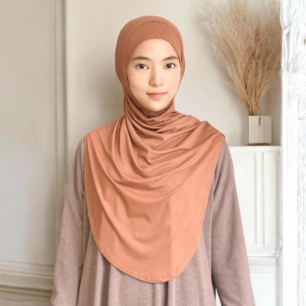 GLEASYM -  Nafa ‘Tan’ Daily Hijab Instan Kaos Oval Syar’i Rayon Premium Super Adem