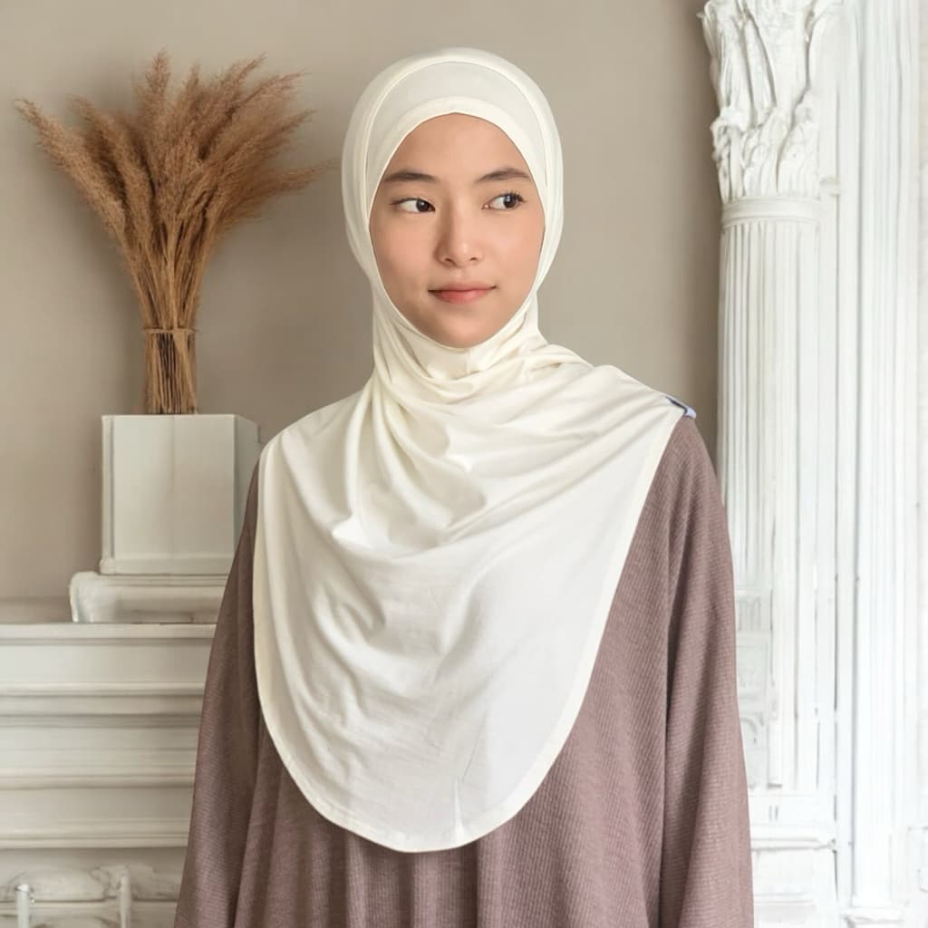 GLEASYM -  Nafa ‘vanilla’ Daily Hijab Instan Kaos Oval Syar’i Rayon Premium Super Adem